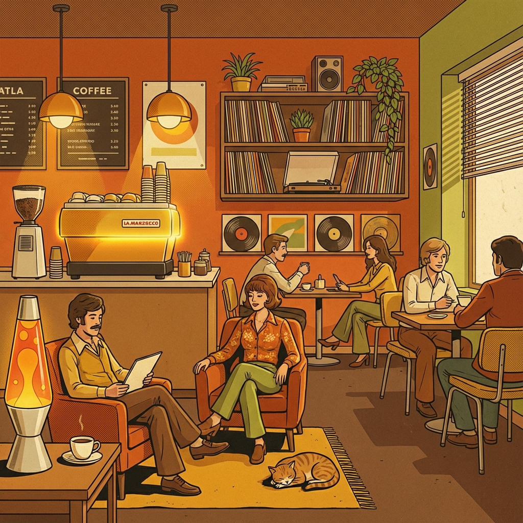 Retro Cafe Illustration